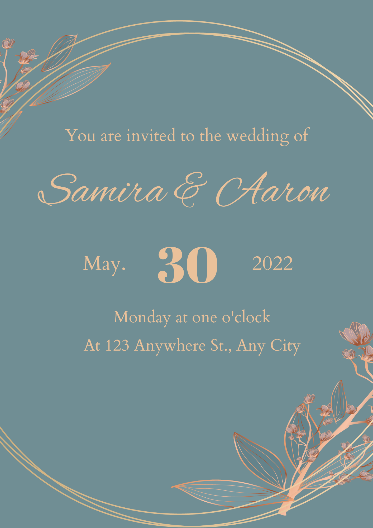 Baby Blue Classic Wedding invitation